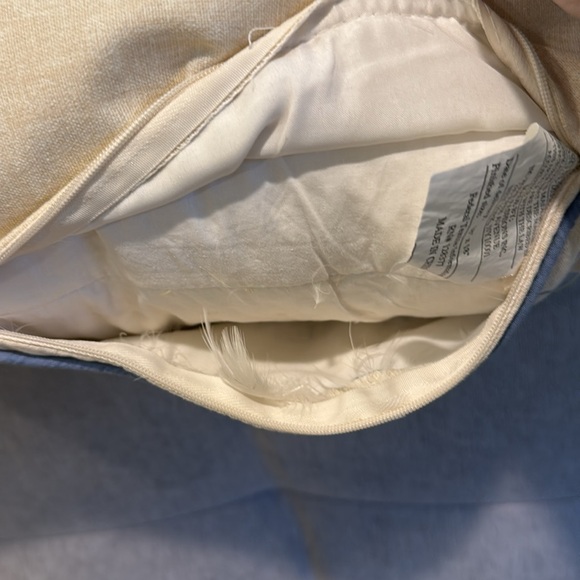 Pillow floral French decorative feathers fill cotton cover zipped - Picture 4 of 8